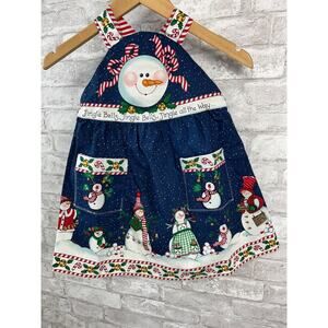 Daisy Kingdom Snowman Holiday Christmas Jumper Dress Handmade Kids Girls Size 6
